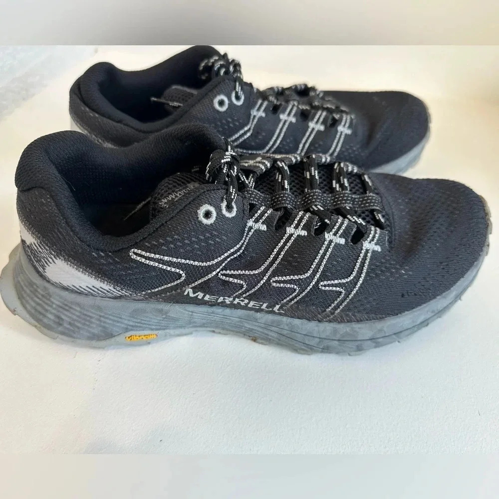 Merrell Moab Flight Trail Running Shoes Black Preowned Size 8‎